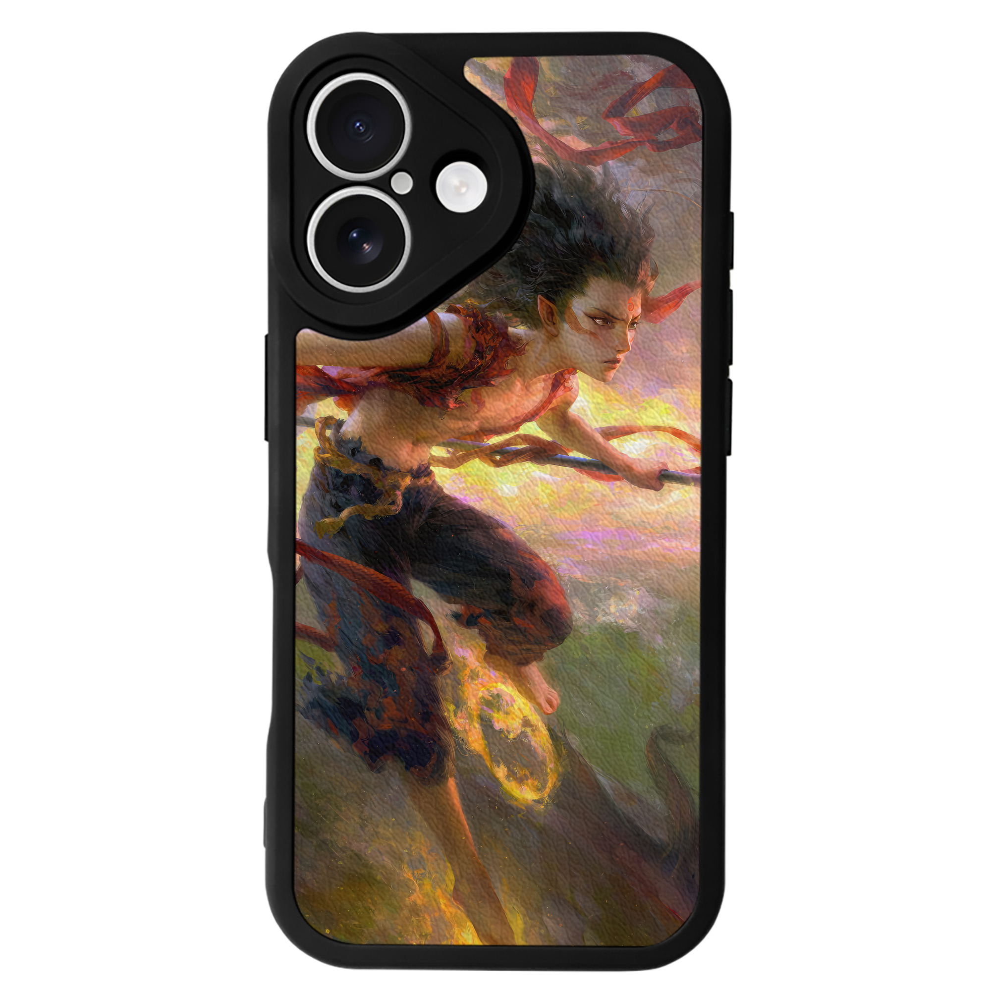 （画像用） Ne Zha 2 ナタ 魔童の大暴れ 【iPhone 16シリーズ対応】シリコンスマホケース（レザー調） 材質：シリコン